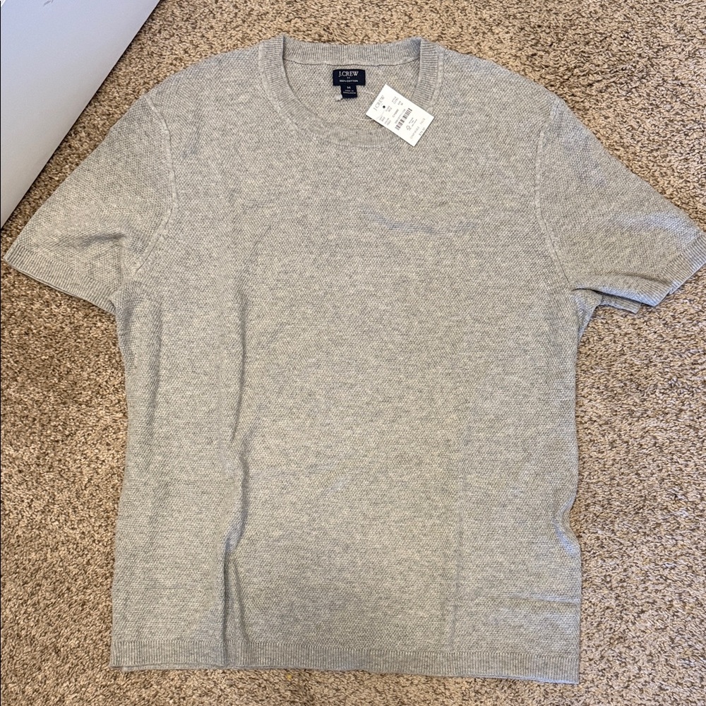 J. Crew Cotton seed-stitch tee Gray Medium
